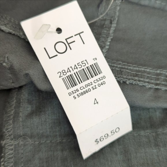 Loft Women's Olive Green Cotton Spandex Pants NWT Size 4 - Picture 8 of 11